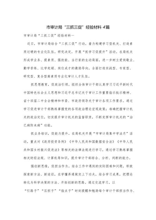 市审计局“三抓三促”经验材料4篇.docx