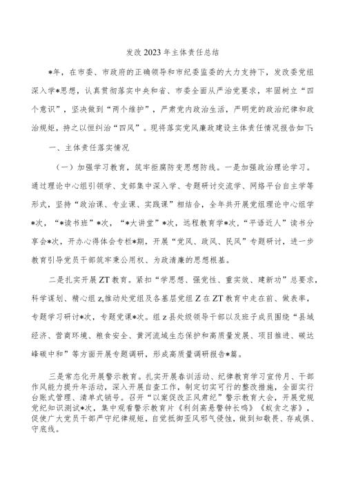 发改2023年主体责任总结.docx