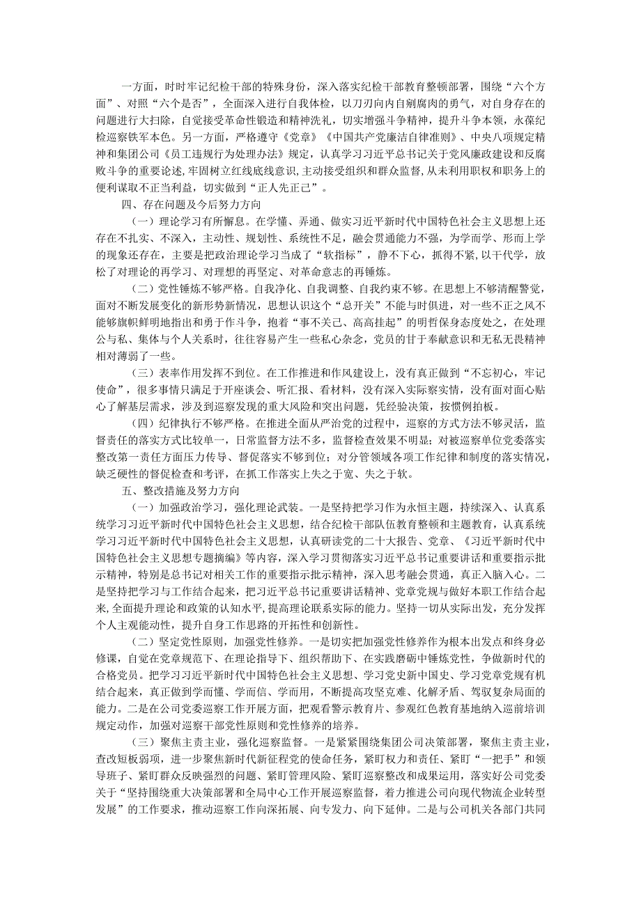 公司巡察办主任2023年述职述廉报告.docx_第3页