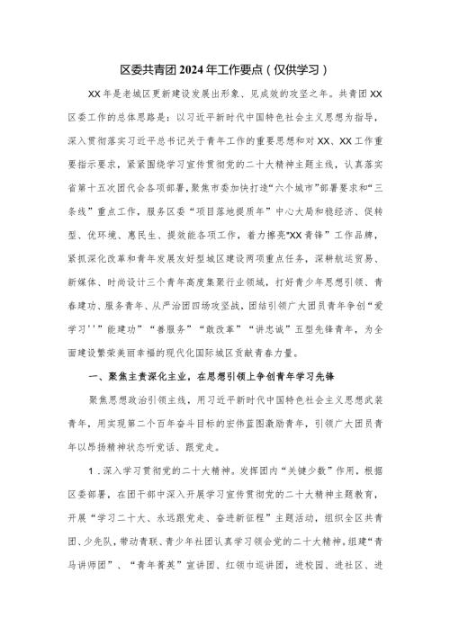 区委共青团2024年工作要点.docx