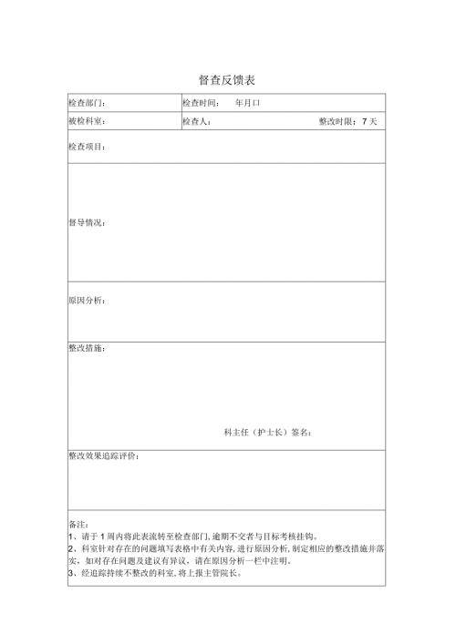保健院设备科督察反馈表.docx