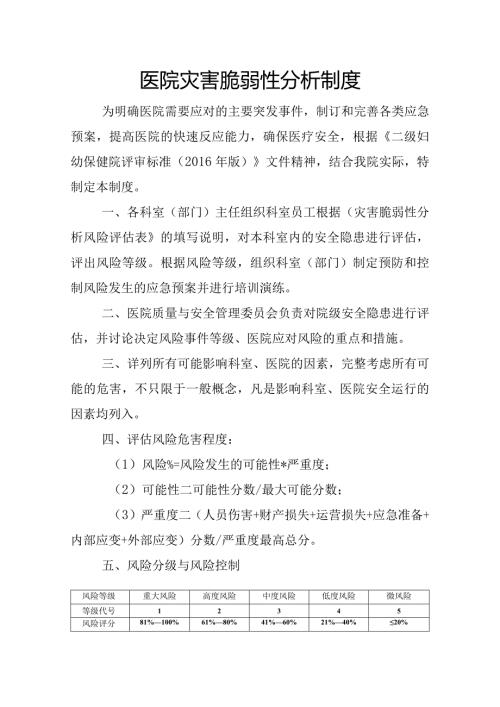 医院灾害脆弱性分析制度(1).docx