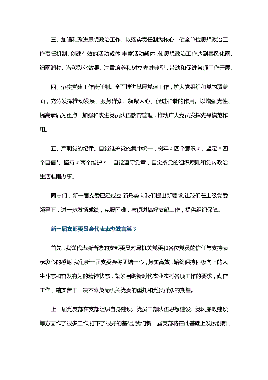 新一支部委员会代表表态发言六篇.docx_第3页
