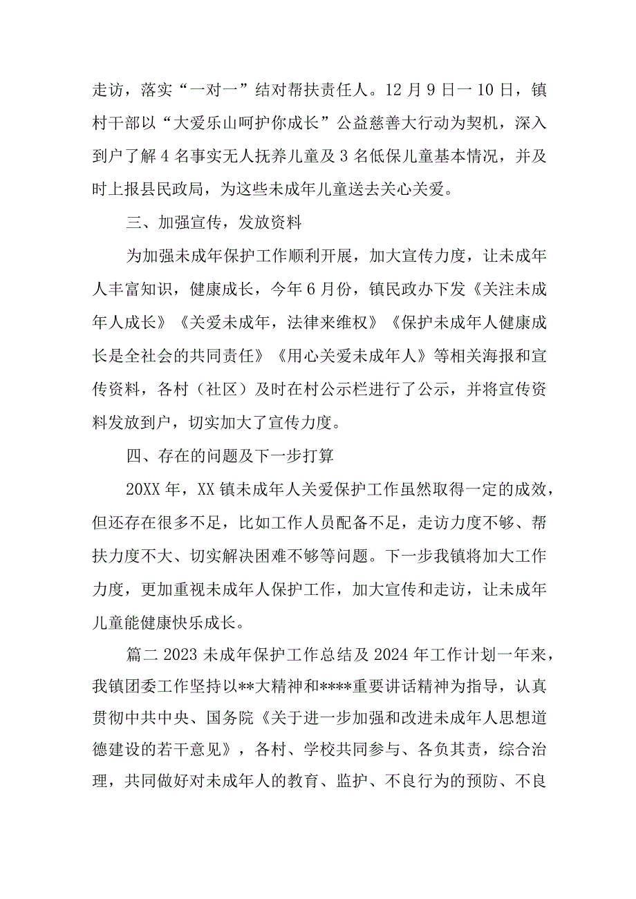 2023未成年保护工作总结及2024年工作计划.docx_第2页