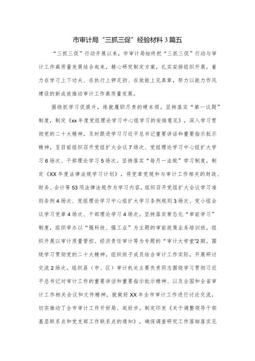 市审计局“三抓三促”经验材料3篇.docx