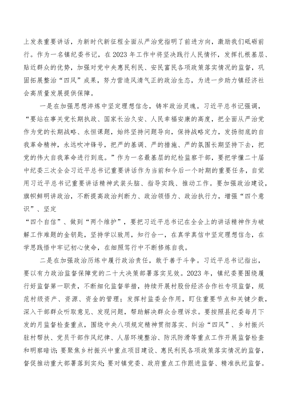 七篇专题学习“二十中央纪委三次全会精神”发言材料.docx_第3页