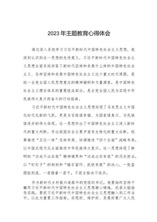 村党支部书记关于主题教育的学习感悟八篇.docx