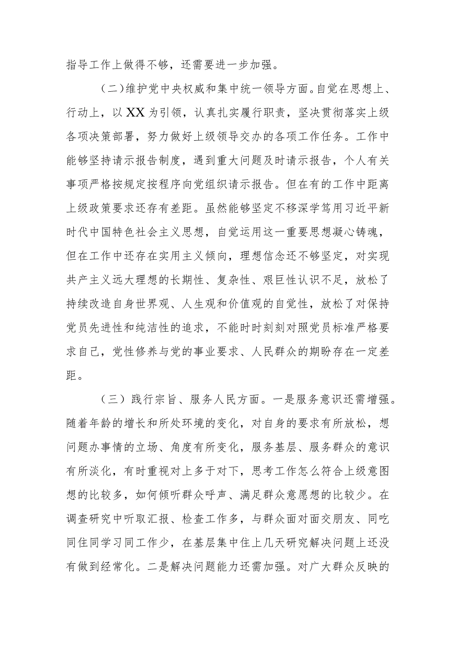 副市长在2024专题(维护党中央权威和集中统一领导、践行宗旨服务人民、求真务实狠抓落实、以身作则廉洁自律)新六个方面民主生活会上的.docx_第2页