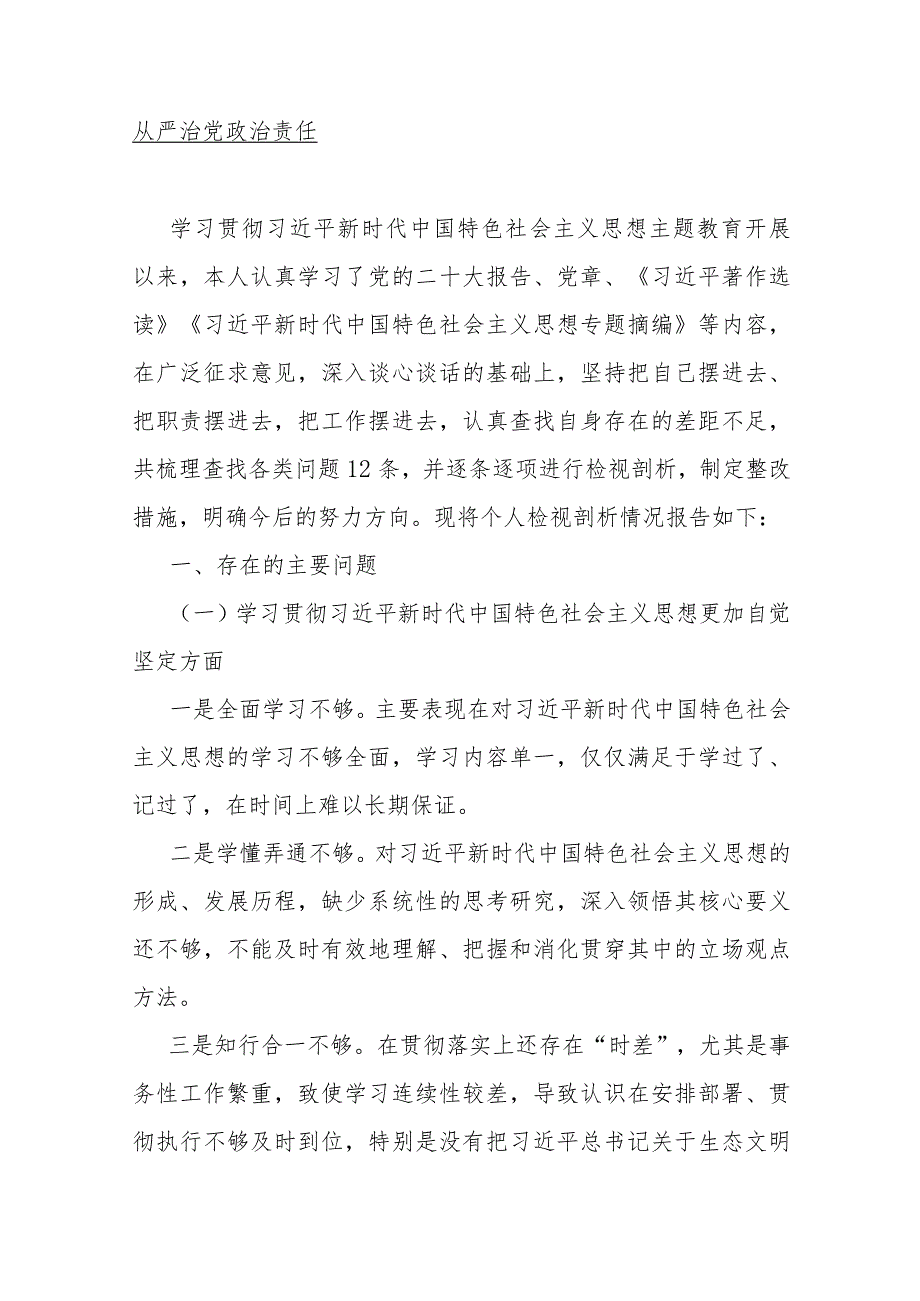 【10篇】2024年围绕“维护党中央权威和集中统一领导践行宗旨、服务人民求真务实、狠抓落实以身作则廉洁自律”等新的六个方面对照检查材料.docx_第3页
