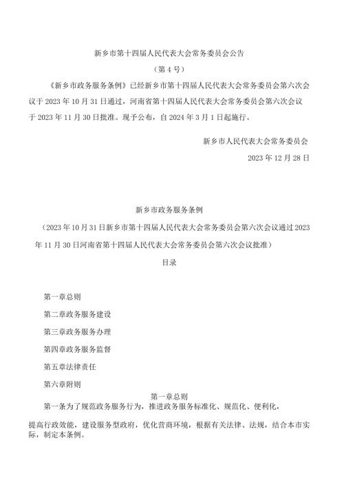 新乡市政务服务条例.docx