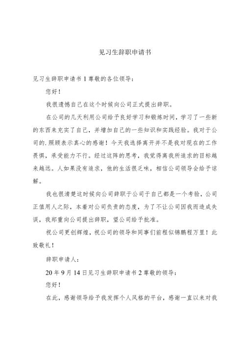 见习生辞职申请书.docx