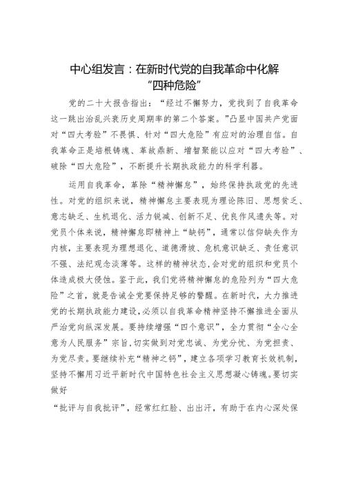 2024年理论中心组专题学习发言材料（精选两篇合辑）(1).docx
