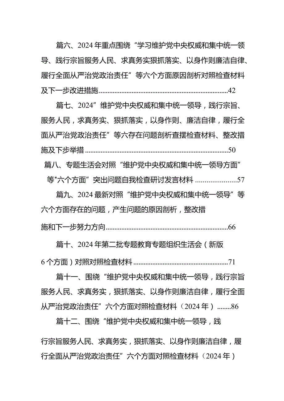 领导班子2024专题民主生活会对照检查剖析材料（维护党中央权威和集中统一领导、践行宗旨服务人民、求真务实狠抓落实、以身作则廉洁自律.docx_第2页