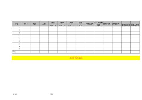 工资领取签收表模板.docx