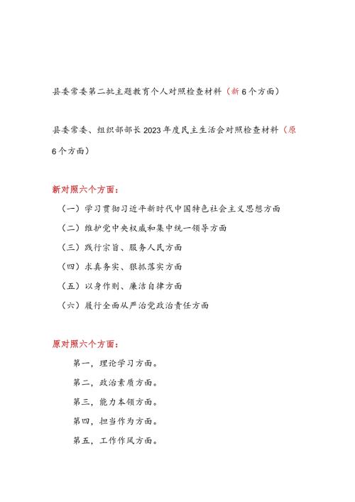 县委常委维护党中央权威和集中统一领导、践行宗旨服务人民、求真务实狠抓落实、以身作则廉洁自律等六个方面民主生活会个人发言提纲.docx