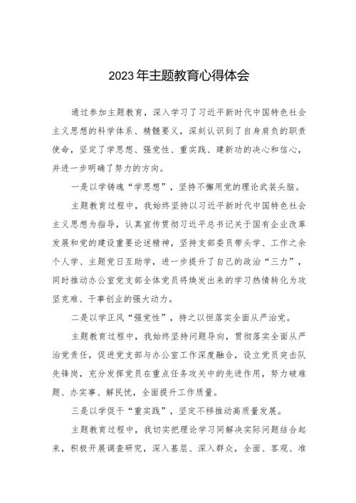 国企关于2023年主题教育的心得体会八篇.docx