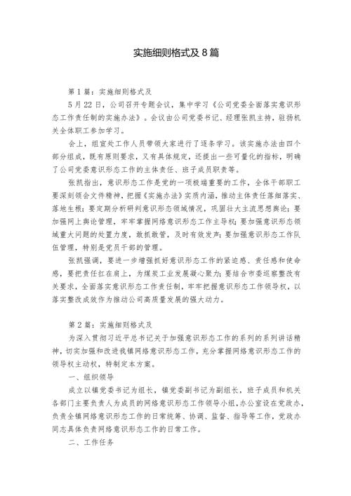 实施细则格式及8篇.docx