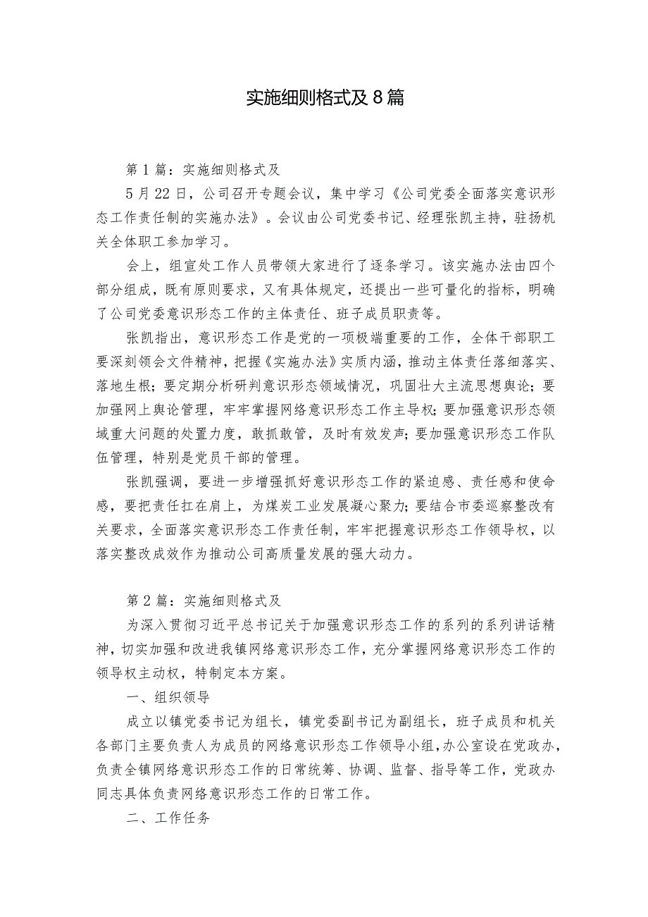 实施细则格式及8篇.docx_第1页