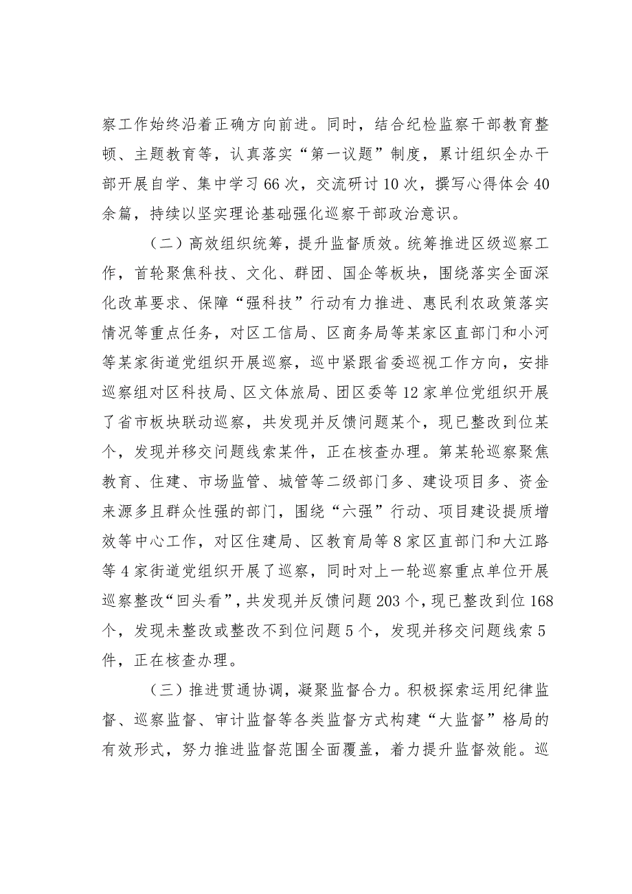 某某区巡察办2023年巡察工作总结及2024年工作计划(1).docx_第2页