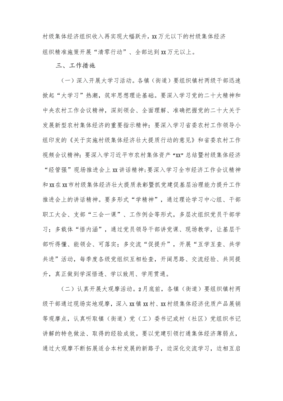 2024年发展壮大集体经济“大学习大观摩大讨论大跨越”活动工作方案.docx_第2页