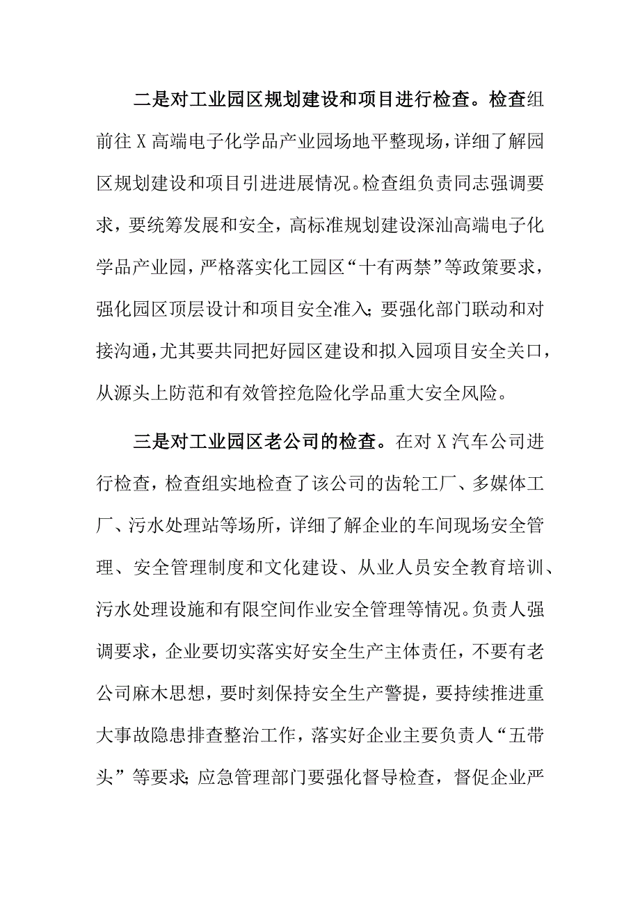X应急管理部门分管领导率队工业园区开展重大事故隐患专项整治督导检查工作.docx_第2页