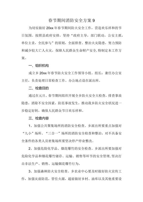 节期间消防安全方案9.docx