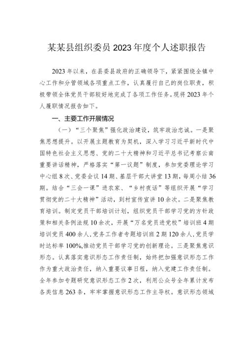 某某县组织委员2023个人述职报告(1).docx