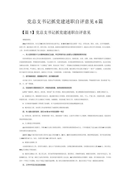 党总支书记抓党建述职自评意见6篇.docx