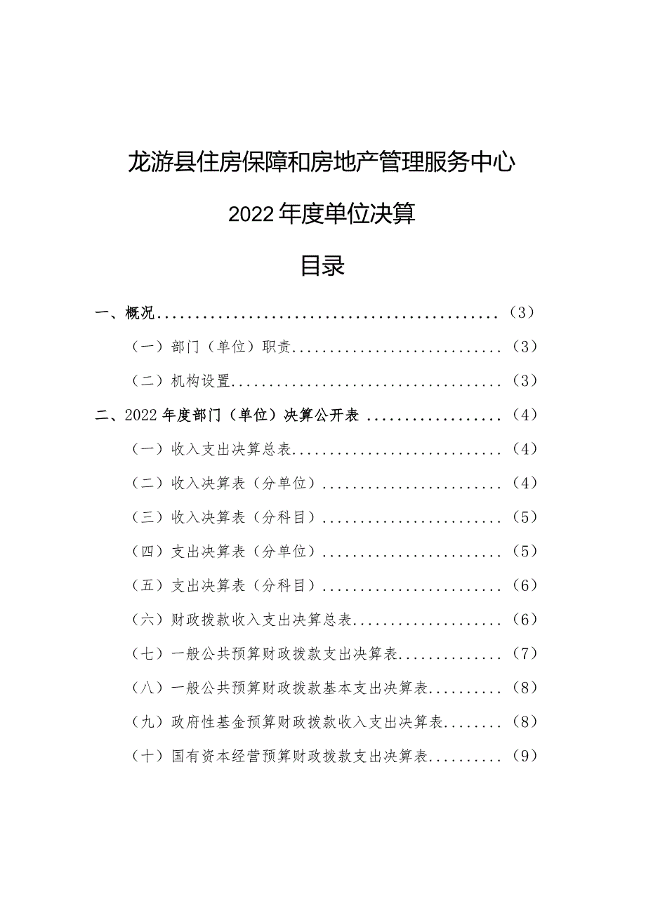 龙游县住房保障和房地产管理服务中心2022单位决算目录.docx_第1页