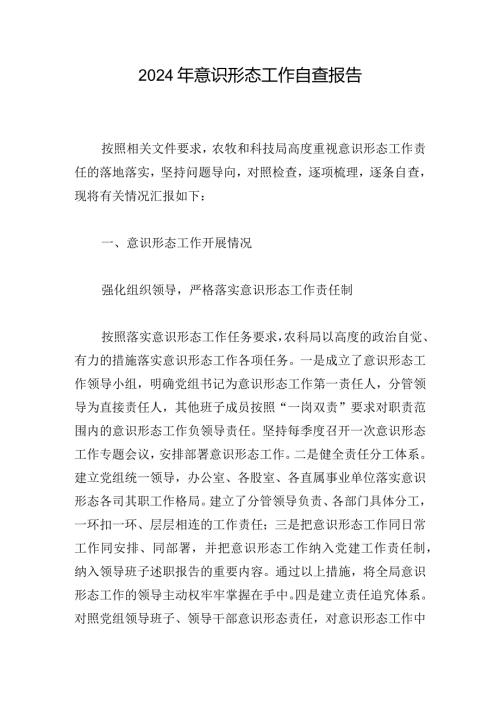 2024年意识形态工作自查报告.docx