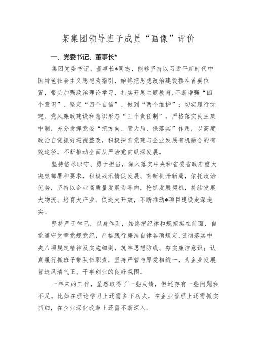20232024公司国企领导班子成员“画像”评价.docx