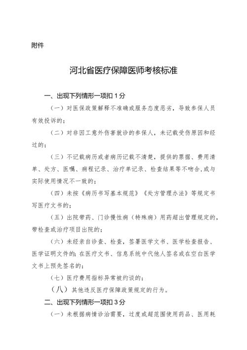 河北省医疗保障医师考核标准.docx