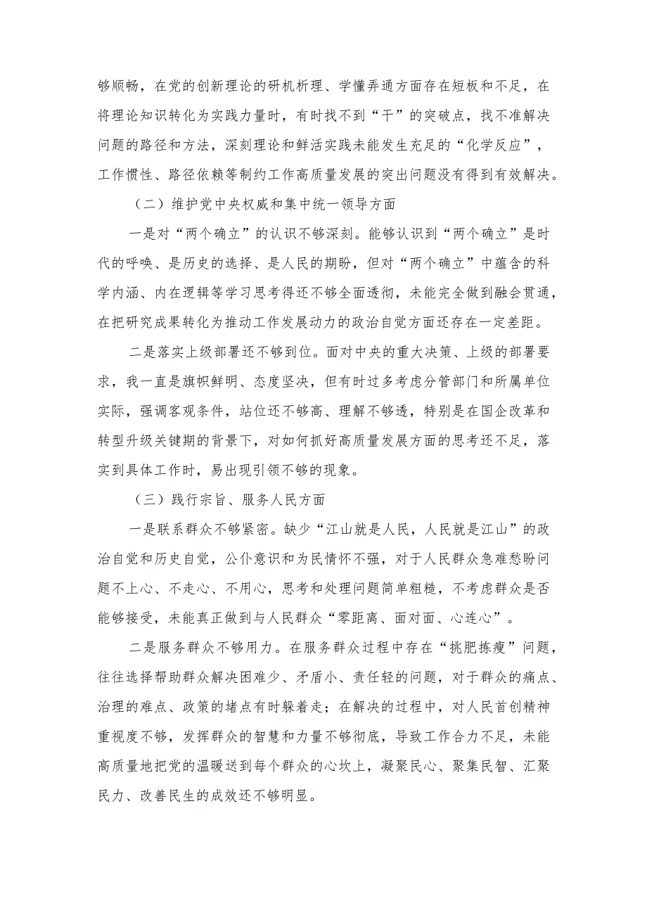 2024年最新树立和践行正确政绩观践行宗旨、服务人民求真务实、狠抓落实等“七个方面”存在的问题原因及整改材料.docx_第2页