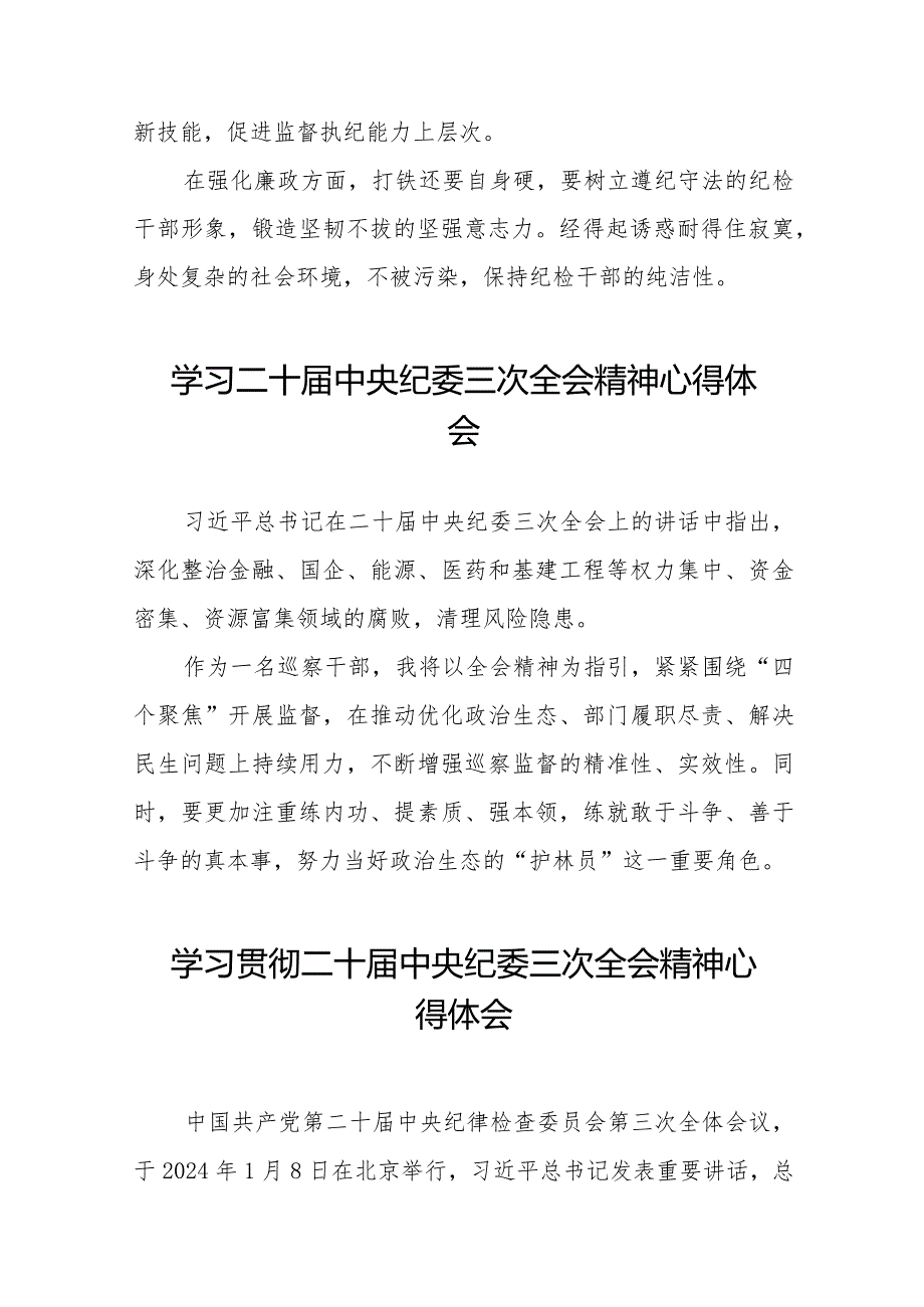 纪检巡察干部学习二十中央纪委三次全会精神心得体会十九篇.docx_第2页
