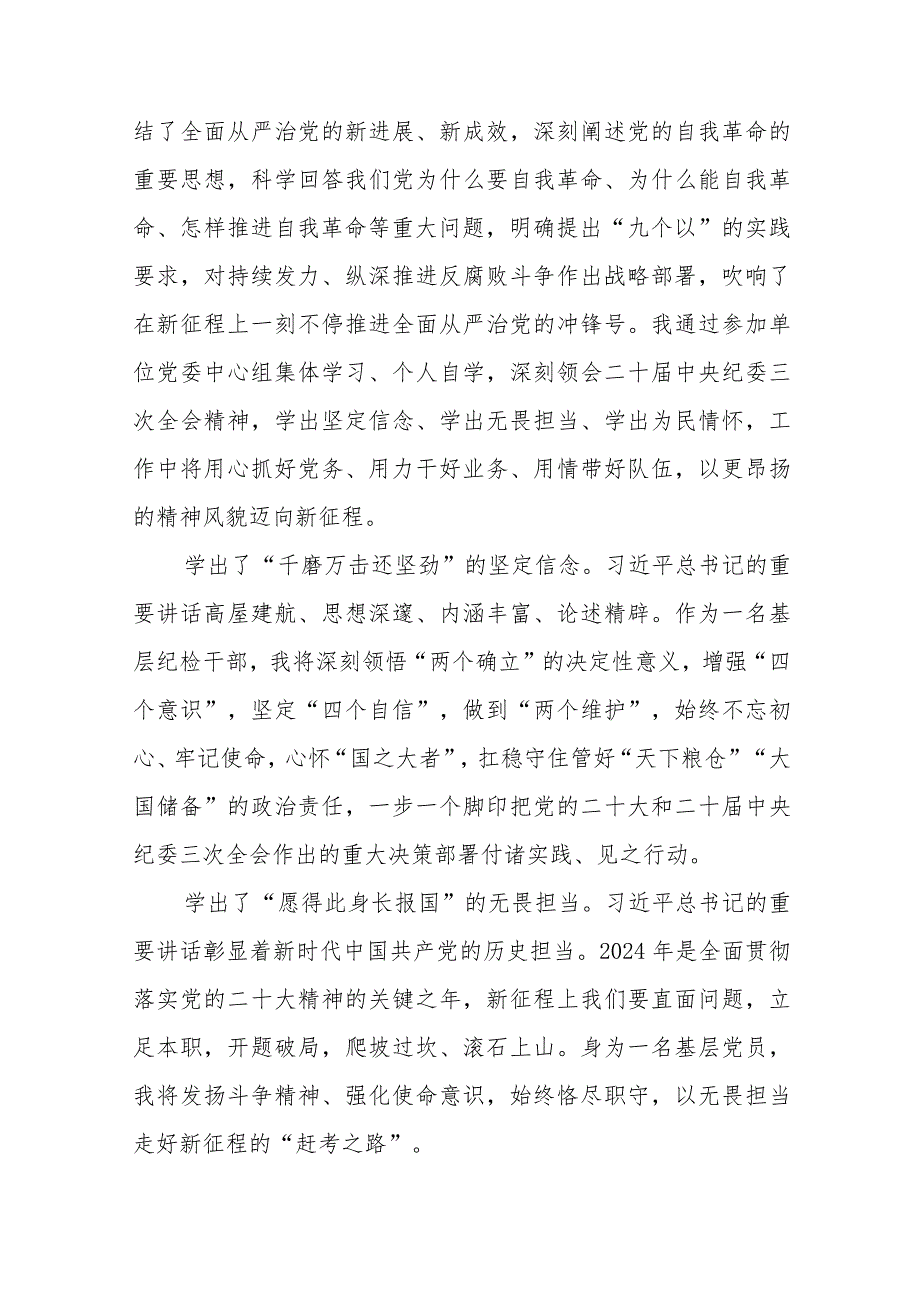 纪检巡察干部学习二十中央纪委三次全会精神心得体会十九篇.docx_第3页