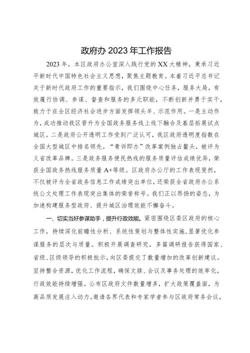 政府办2023年工作总结报告.docx