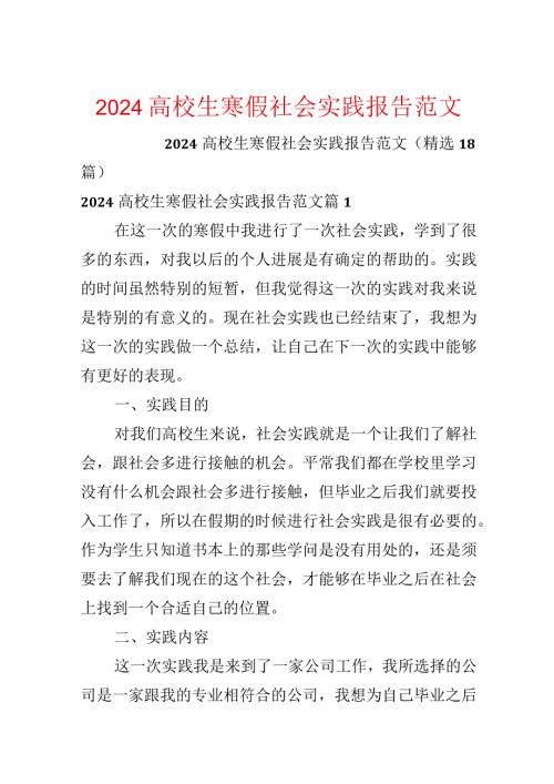 2024大学生寒假社会实践报告范文.docx