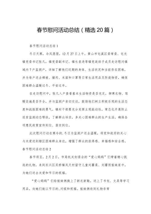 节慰问活动总结（精选20篇）.docx