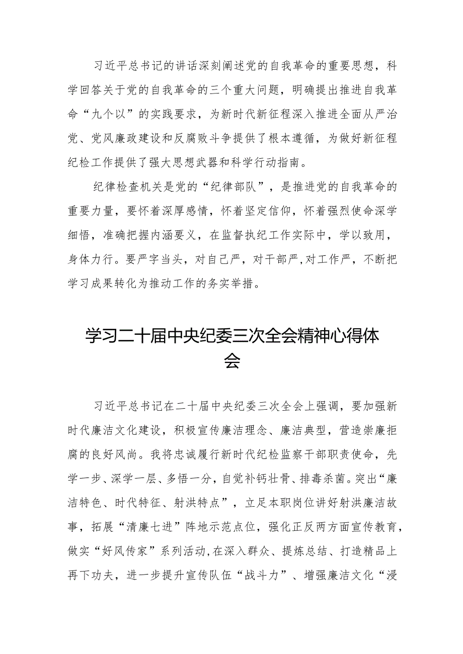 纪检干部关于二十中央纪委三次全会精神的学习体会(25篇).docx_第2页