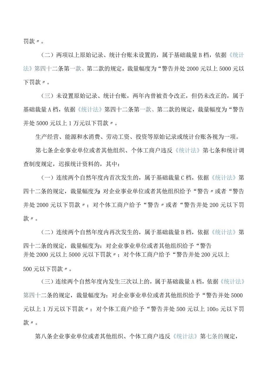北京市统计局、国家统计局北京调查总队关于印发《北京市统计行政处罚裁量基准》的通知(2023修订).docx_第3页