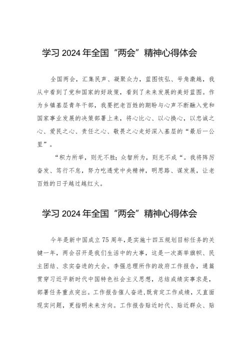 学习2024年全国“两会”精神的心得体会范文33篇.docx
