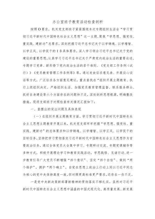 办公室班子教育活动检查剖析.docx
