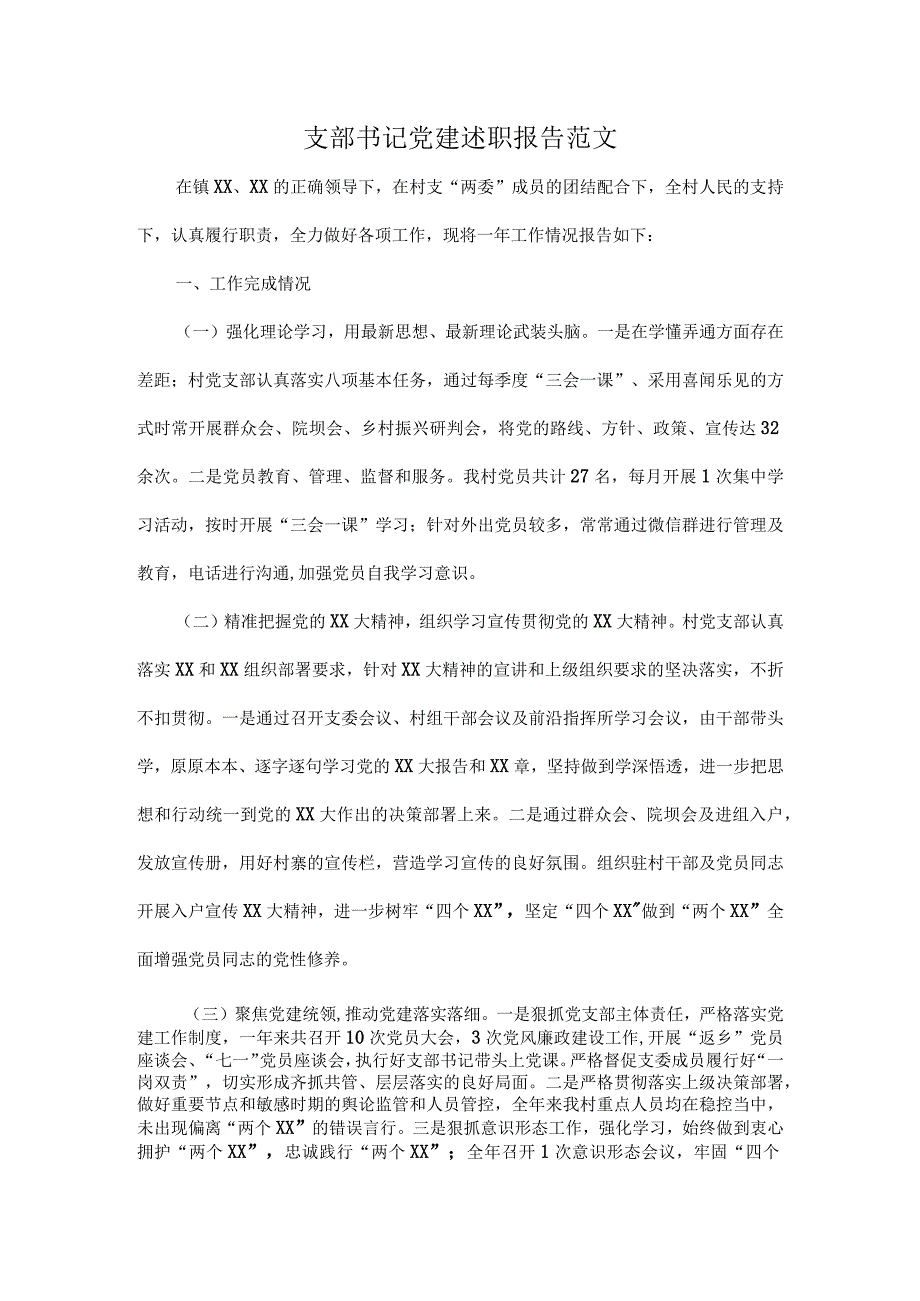 支部书记党建述职报告范文.docx_第1页
