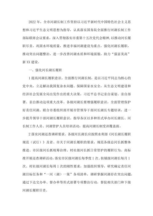 2023XX市河湖长制工作要点.docx