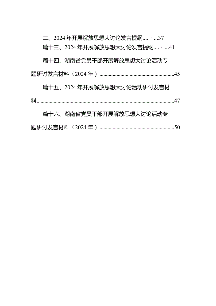 2024湖南省开展解放思想大讨论活动研讨心得体会发言材料16篇（完整版）.docx_第2页
