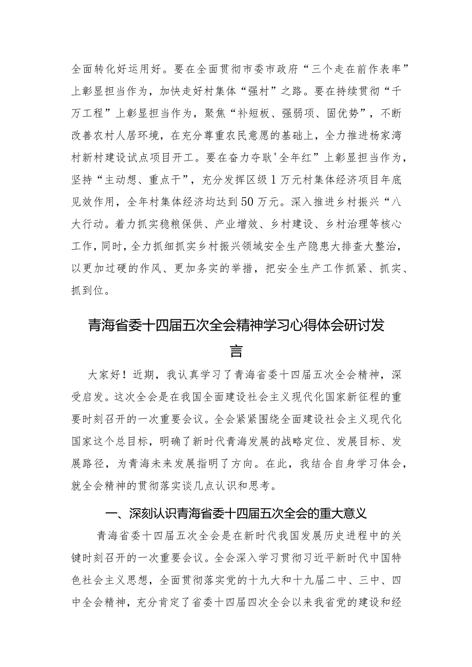 （5篇）2024年青海省委十四五次全会发言材料及心得体会.docx_第2页