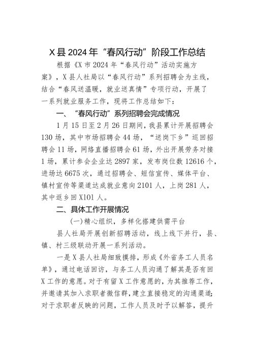 X县2024年“风行动”阶段工作总结(1).docx