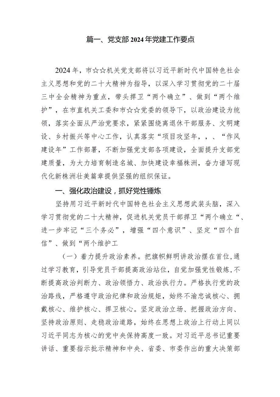 党支部2024年党建工作要点(精选15篇).docx_第2页