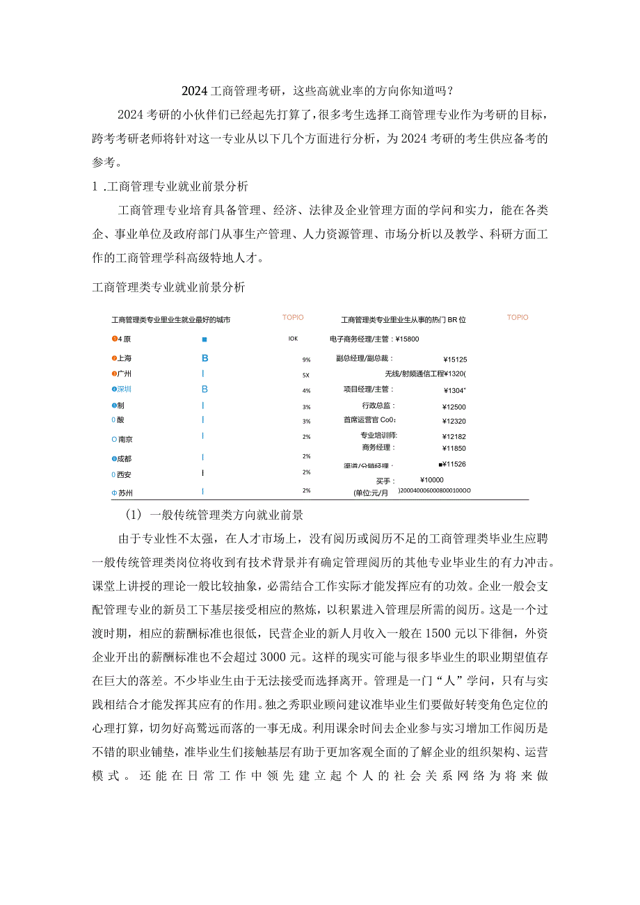 2024工商管理考研这些高就业率的方向你知道吗？.docx_第1页