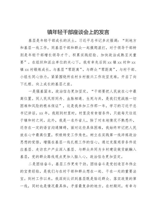 在镇2024年年轻干部座谈会上的发言.docx